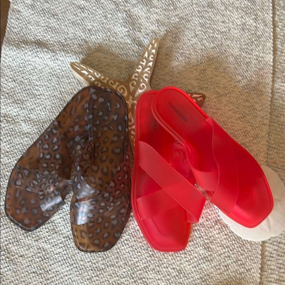 Pink and Leopard Print Sandals